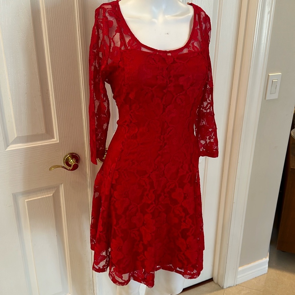 Red Lace Peter Nygard Dress size medium
